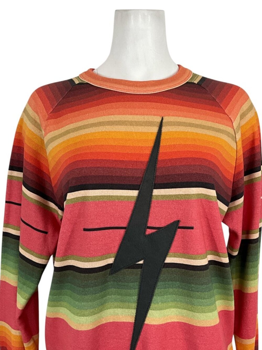 Aviator Nation Serape Bolt Stitch Sweatshirt L Striped Crewneck Long Sleeve - Picture 11 of 16